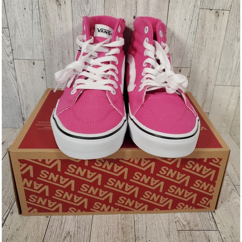 Vans Shoes Girls Size 7 Pink Filmore Hi Fuschia Canvas Sneaker Lace Up NEW